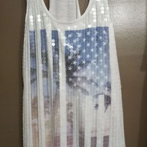 PINK sequin racerback tank top